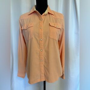 Panhandle Slim pink peach long sleeve snap closure courdory shirt size small